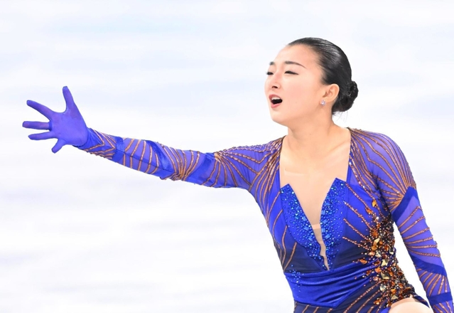 北京五輪で自己ベストを更新した坂本花織のフリー演技＝２０２２年２月１７日、北京
