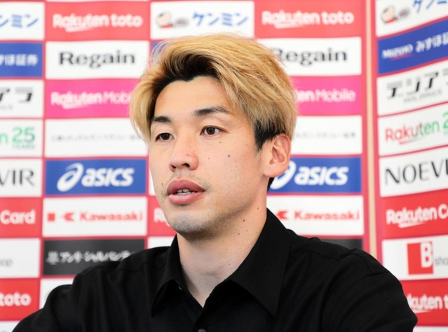 オンライン取材で新体制への手応えを語る神戸のＦＷ大迫＝いぶきの森球技場ⓒＶＩＳＳＥＬ　ＫＯＢＥ