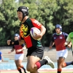 決勝リーグ・報徳-関学　前半、報徳の海老沢が先制トライを決める