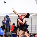 女子砲丸投げ決勝　１５メートル１８で３位だった尾山和華＝１２日午後、ヤンマースタジアム長居（撮影・秋山亮太）