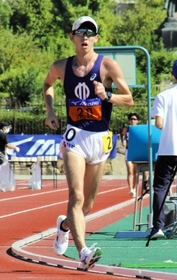 男子１万メートル競歩決勝　３９分５３秒６１で初優勝した順大大学院の住所大翔