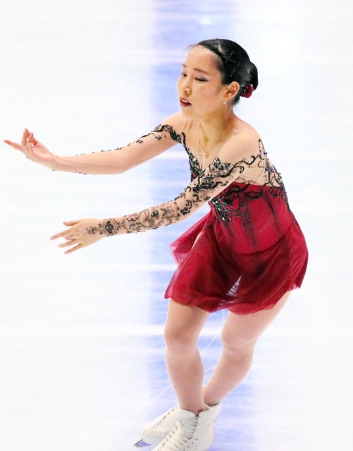 女子フリーで情熱的な演技を披露する三原舞依