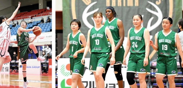 【右】地域リーグでの奮闘を誓う播磨ホワイトバックス【左】ホワイトバックスのフォワード大林