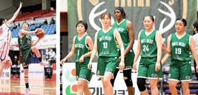 【右】地域リーグでの奮闘を誓う播磨ホワイトバックス【左】ホワイトバックスのフォワード大林