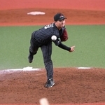 ＪＦＥ西日本-三菱重工Ｗｅｓｔ　ＪＥＦ西日本を完封した三菱重工Ｗｅｓｔの先発竹田＝大阪市西区、京セラドーム大阪（撮影・秋山亮太）