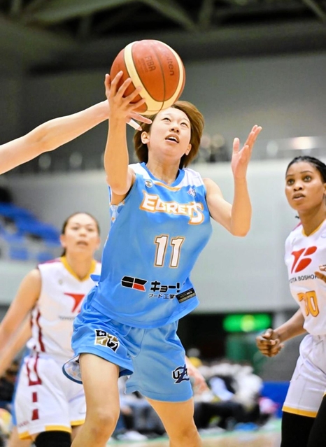 姫路-トヨタ紡織　後半、シュートを放つ姫路の山口（姫路提供）