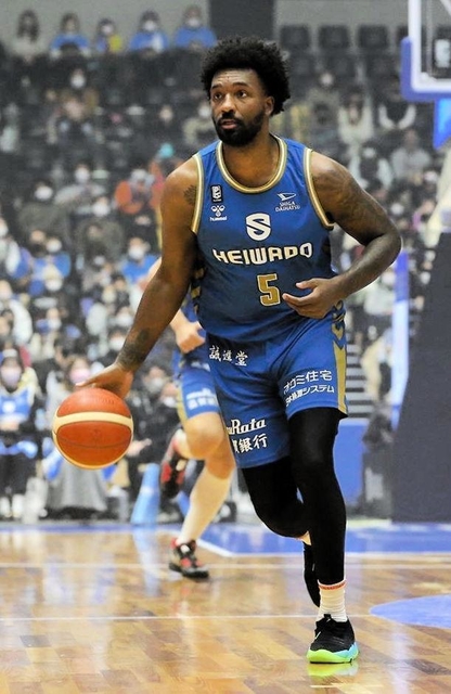 Ｂ２西宮への期限付き移籍が決まったＢ１滋賀のハミルトン＝１月２２日、大津市の滋賀ダイハツアリーナ（Ｂリーグ提供）