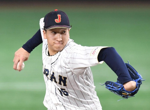 イタリアとの準々決勝で抑えを務めた大勢。準決勝以降も日本の命運を託されるか＝16日、東京ドーム