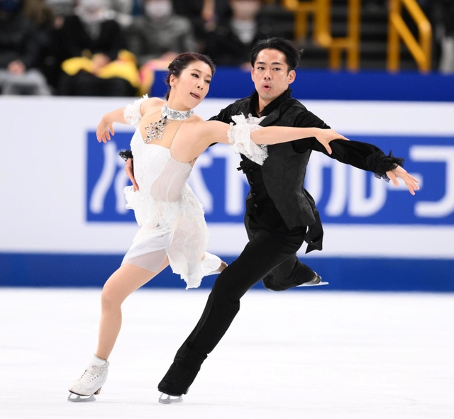 アイスダンスフリー　村元哉中、高橋大輔組の演技＝さいたまスーパーアリーナ（撮影・堀内翔）