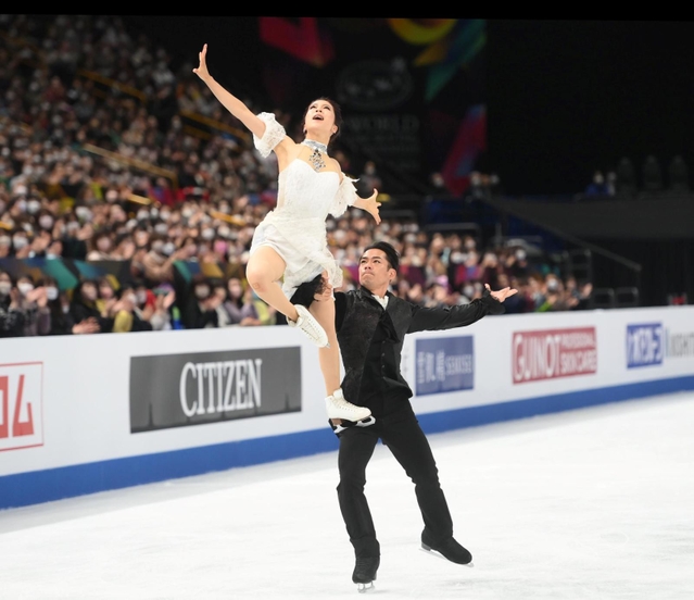 アイスダンスフリー　村元哉中、高橋大輔組の演技＝さいたまスーパーアリーナ（撮影・堀内翔）