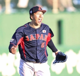 初のＷＢＣへ向け、意気上がる大勢投手＝２月２６日、宮崎