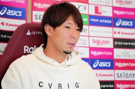 ７季ぶりに神戸に復帰し、オンライン取材で意気込みを語るＤＦ高橋＝神戸市西区、いぶきの森球技場©ＶＩＳＳＥＬ　ＫＯＢＥ