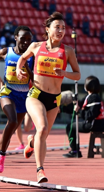 グランプリ女子１５００メートル決勝　４分１６秒９４で日本人２番手の４位に入ったユニクロの後藤夢（撮影・中西幸大）