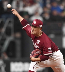 日本ハムとの開幕戦で先発し、勝利投手となった楽天・田中将大＝３月３０日、エスコンフィールド北海道