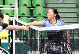 女子メインドローシングルス決勝　ストレート勝ちした上地結衣