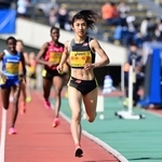 グランプリ女子１５００メートル決勝　３連覇した田中希実＝神戸市須磨区、ユニバー記念競技場（撮影・中西幸大）