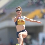 グランプリ女子走り幅跳び決勝　６メートル３５で優勝したシバタ工業の秦澄美鈴（撮影・風斗雅博）