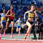 グランプリ女子１５００メートルを制した田中希実＝神戸市須磨区、ユニバー記念競技場（撮影・中西幸大）