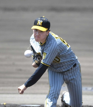 力投する富田蓮＝高槻市萩谷