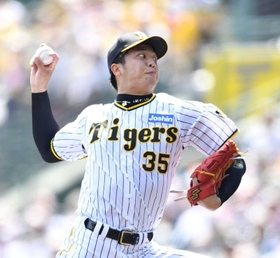 力投する阪神・才木浩人＝甲子園