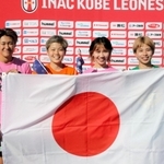 サッカー女子Ｗ杯の日本代表に選ばれたＩＮＡＣ神戸の（左から）山下杏也加、三宅史織、守屋都弥、田中美南＝神戸市東灘区、神戸レディースフットボールセンター