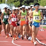 男子５０００メートル競歩決勝　大会新記録で２連覇を果たした川西緑台の逢坂草太朗（２５）