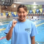 競泳女子の２種目で中学日本一を狙う東谷の小林愛茉＝大阪府豊能町、町立スポーツセンターシートス