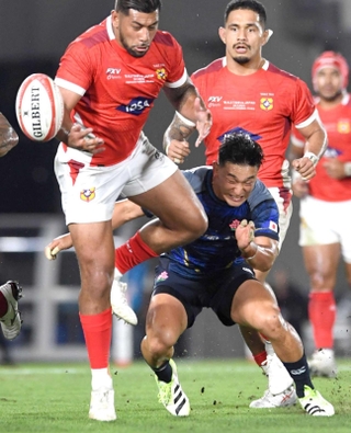 ラグビーＷ杯日本代表に選ばれた李承信（右下）