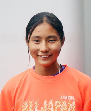 陸上女子四種競技で４位に入った高司の二階堂咲＝ニンジニアスタジアム