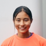 陸上女子四種競技で４位に入った高司の二階堂咲＝ニンジニアスタジアム