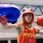 ボクシング少年男子バンタム級で優勝した兵庫の坂井優太＝阿久根市総合体育館（撮影・斎藤雅志）