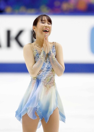 女子フリーの演技を終えた三原舞依