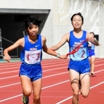 女子・須磨学園は池野絵莉（右）や関本遥らを軸に覇権奪回を目指す＝三木総合防災公園陸上競技場須磨学園
