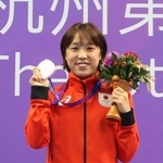今秋の杭州アジア大会でメダル争いを繰り広げた荒井祭里＝馬淵崇英コーチ提供