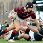 Ｂブロック決勝・県芦屋－報徳　前半、トライを決める報徳の長