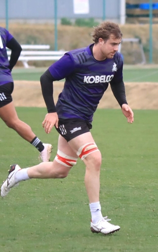 今季全試合で先発出場中のコストリー。日本代表始動に向けた合宿を経てさらなる進化を目指す＝神鋼灘浜グラウンド