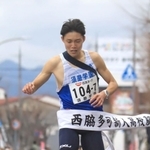 ２位でフィニッシュした男子・須磨学園のアンカー村岡大雅