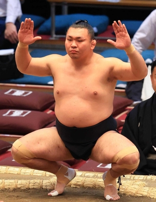 引退を決めた照強＝２０２３年３月、エディオンアリーナ大阪（撮影・鈴木雅之）