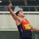 男子グランプリ円盤投げで優勝した湯上剛輝（トヨタ自動車）＝ユニバー記念競技場（撮影・笠原次郎）