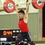 男子67キロ級で優勝した原亮太。スナッチ、トータルで大会新記録を樹立した