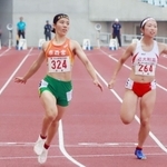 女子１００メートル　初優勝した市西宮の仲埜心葉（３２４）
