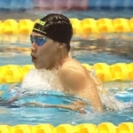 競泳男子４００メートル個人メドレーを制した龍野の木下倫太郎