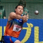 男子ハンマー投げで７２メートル７１をマークし優勝した中川達斗