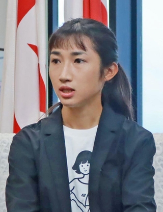 小野市役所でパリ五輪への意気込みを語る田中希実
