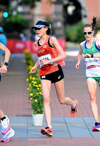 東京五輪の女子マラソンで33位に終わった前田穂南＝２０２１年８月７日、札幌市内