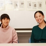 東京五輪代表に決まり、同郷の小林祐梨子さん（右）とともに１年を振り返る田中希実＝２０２０年１２月、小野市浄谷町、小野希望の丘陸上競技場アレオ