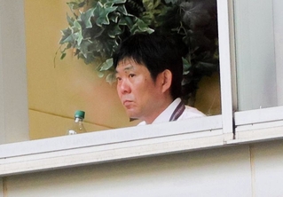 試合会場を訪れた森保一日本代表監督＝ノエビアスタジアム神戸（撮影・中西幸大）