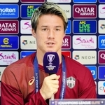 ＡＣＬＥ蔚山戦を控え、連勝への意気込みを語る神戸の酒井＝韓国・蔚山（©ＶＩＳＳＥＬ　ＫＯＢＥ）