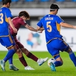 神戸－蔚山　後半、先制ゴールを決める神戸・宮代（中央）（共同）