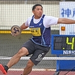 グランプリ男子円盤投げで優勝した幸長慎一＝２０日午後、神戸市須磨区、ユニバー記念競技場（撮影・斎藤雅志）